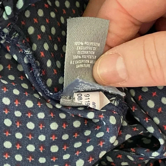 Aerie M elastic waist blue dotted pull on palazzo pants - Picture 8 of 8